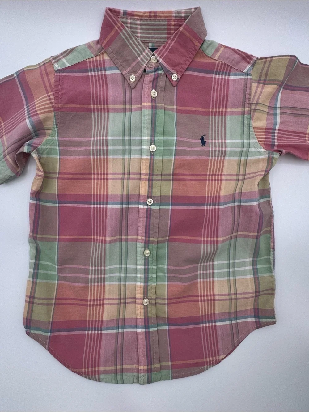 Polo by Ralph Lauren Boy’s Pink & Green Plaid Button-Down Shirt